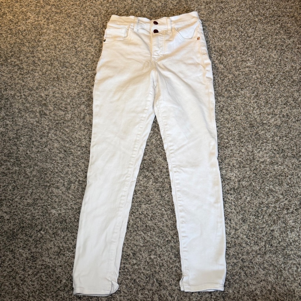 Express Cropped Skinny High Rise White Jeans Conscious Edit Size 0R